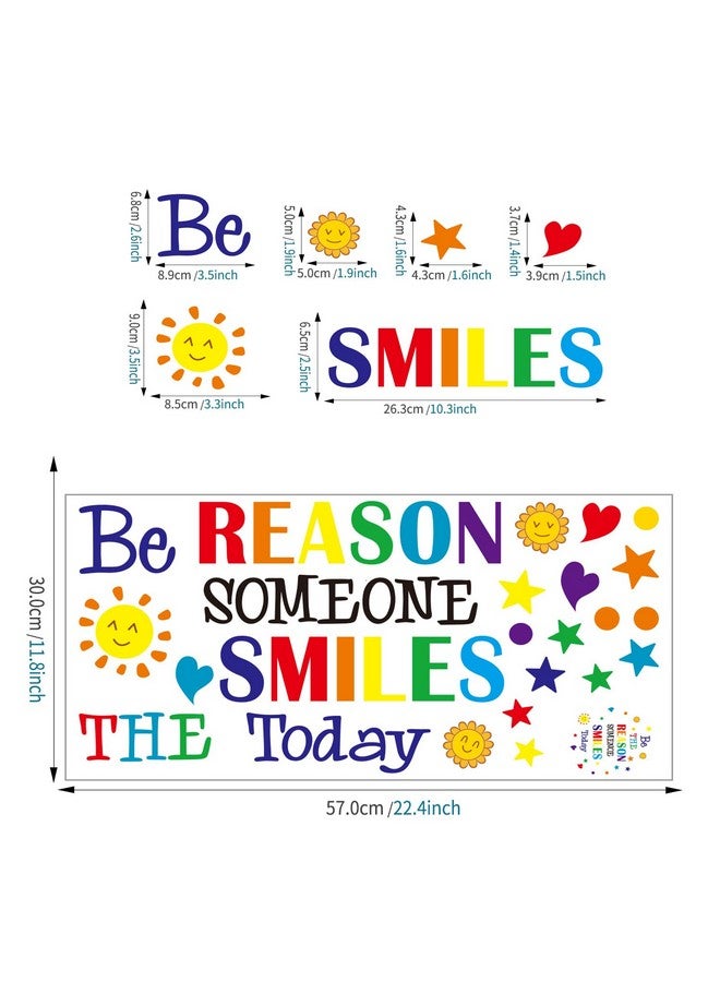 Lchen Be The Reason Someone Smiles Today Inspirational Wall Stickers Colorful Positive Motivational Removable Adhesive Wall Decals for Classroom Kids Nursery Bedroom Home Decor (Someone Smile) - Image 4