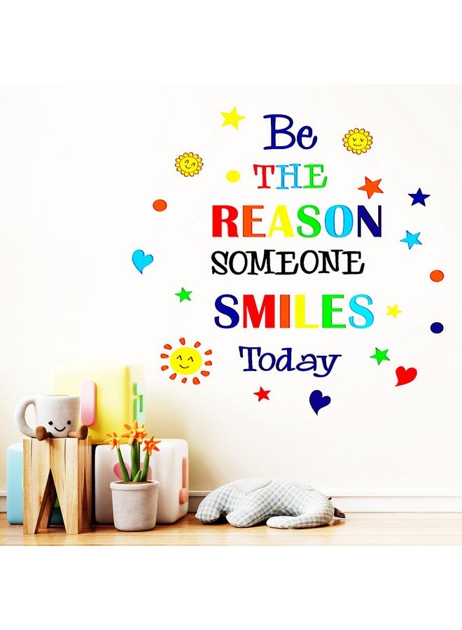 Lchen Be The Reason Someone Smiles Today Inspirational Wall Stickers Colorful Positive Motivational Removable Adhesive Wall Decals for Classroom Kids Nursery Bedroom Home Decor (Someone Smile) - Image 1