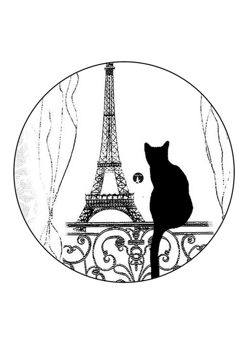 The Effiel Tower Printed Mouse Pad  Black/White