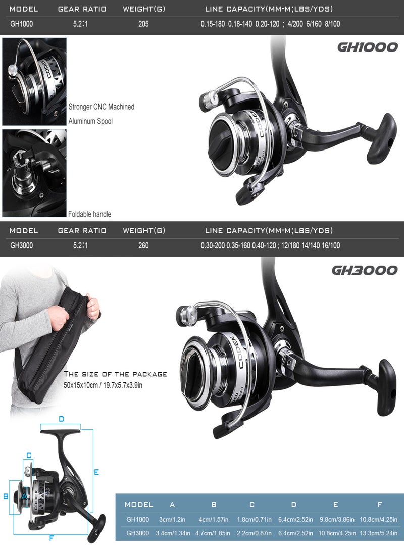 CAPACI Portable Fishing Rod and Reel Combos Carbon Fiber Telescopic Fishing Rod Reel Set with Lures Jig Hooks Swivels Accessories for Travel Saltwater Freshwater Fishing - Image 5