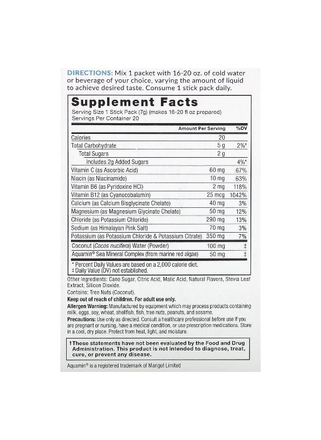 Force Factor Force Factor, Liquid Labs™, Rapid Hydration Electrolyte Drink Mix, Tropical Fruit, 20 Stick Packs, 0.25 oz (7 g) Each  - Image 2