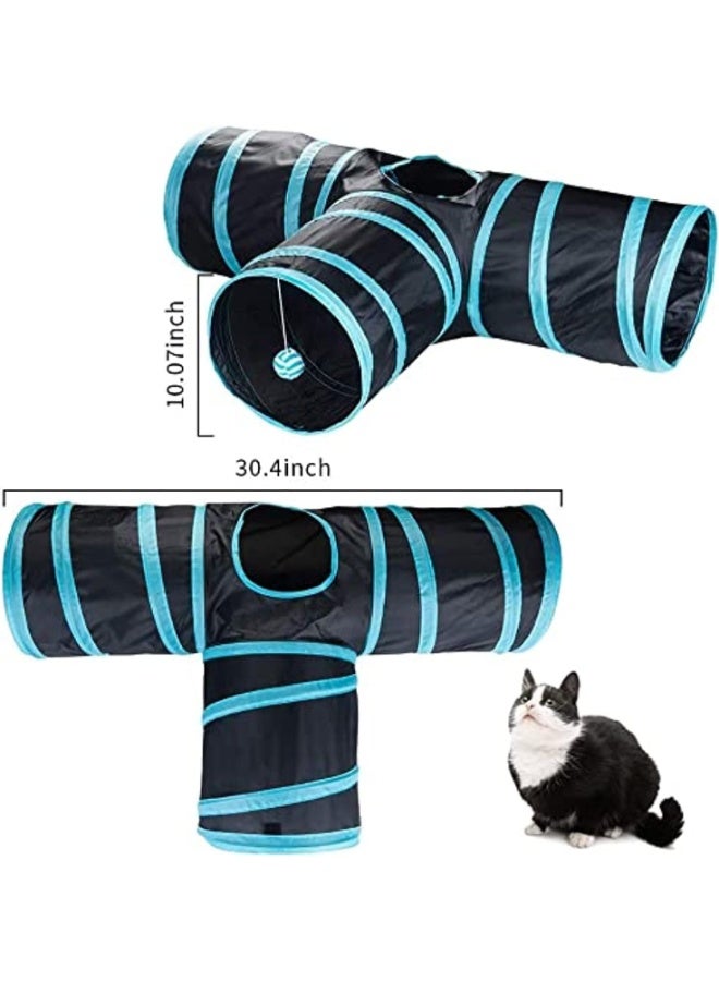 Mumoo Bear 21 Pcs Cat Interactive Toys Fluffy Mouse, Fake Mice, Crinkle Balls, Bell Play Supplies For Kitten 3Way Blue, Multicolor, 21Pcs - Image 2