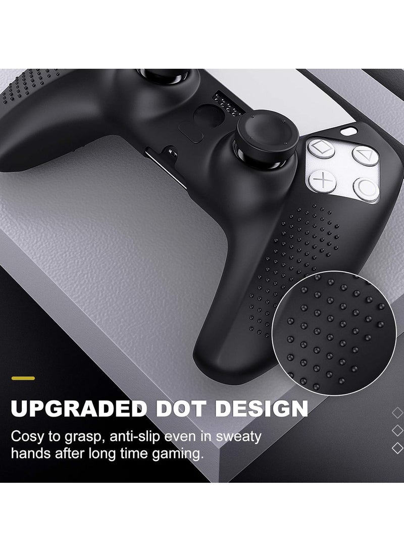 2 Pack Controller Cover Skin Case+20 Thumb Grips Compatible with Sony PS5,Protective Soft Silicone Gel & Anti-Slip Stick Caps Protection Case Compatible with Playstation 5 DualSense Wireless Controller Black  - Image 4