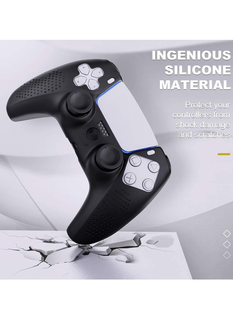 2 Pack Controller Cover Skin Case+20 Thumb Grips Compatible with Sony PS5,Protective Soft Silicone Gel & Anti-Slip Stick Caps Protection Case Compatible with Playstation 5 DualSense Wireless Controller Black  - Image 5