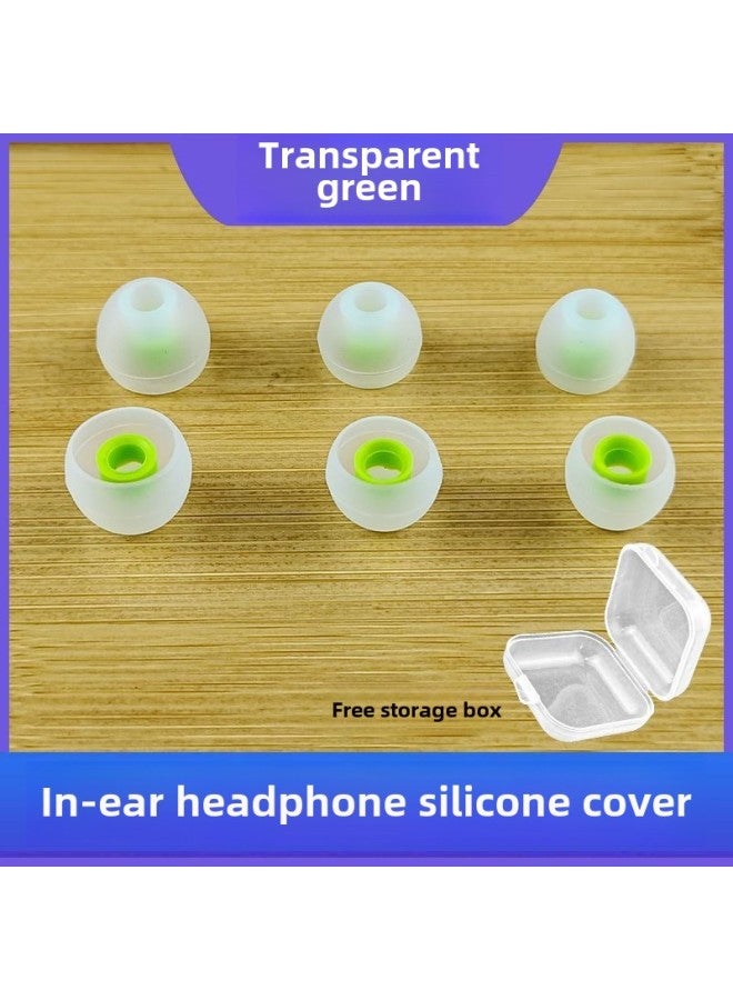 Universal In-Ear Headset Silicone Soft Plug Rubber Cover Plug Ear Cap Bluetooth Earphone Cover Protective Cover Plug Accessories-Color:In-ear Round Mouth Earphone Plug * Transparent Green-Model:small Size 1 - Image 1