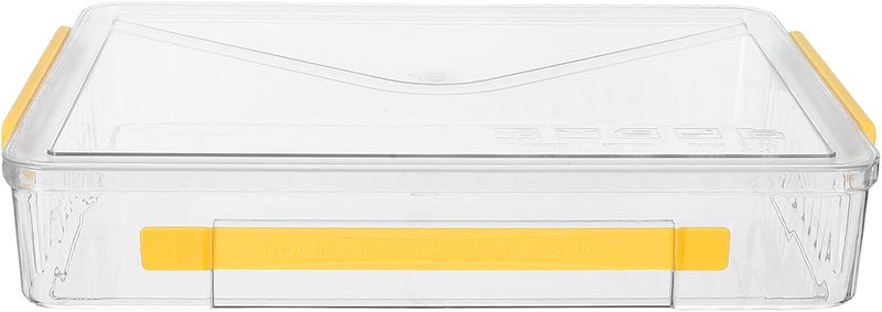 Healifty Large Pet Document Organizer Box with Handle Card Holder Storage Container for Id Cards and Trading Portable Plastic File Organizer for Home Use - Image 1