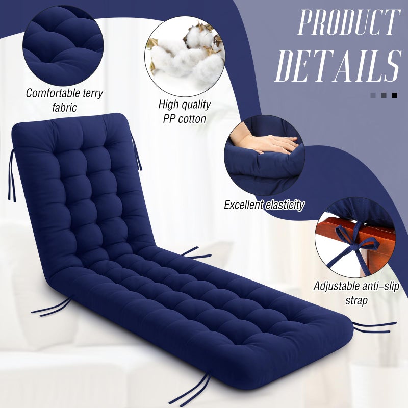 Vercraft Long Floor Cushion Large Floor Cushion with Brushed Cotton 74.8 x 27.5 x 3.15 in Jumbo Lounger Pillow for Outdoor Indoor Bay Window Meditation Yoga Reading Sleeping(1 Pc,Navy Blue) - Image 4