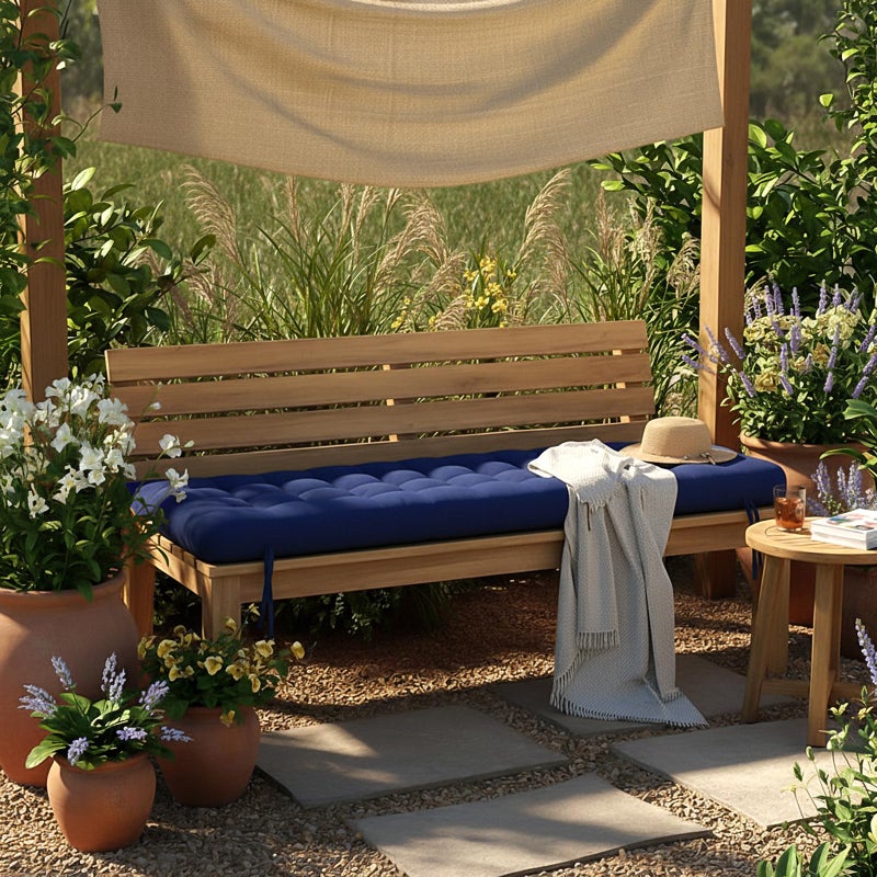 Vercraft Long Floor Cushion Large Floor Cushion with Brushed Cotton 74.8 x 27.5 x 3.15 in Jumbo Lounger Pillow for Outdoor Indoor Bay Window Meditation Yoga Reading Sleeping(1 Pc,Navy Blue) - Image 5