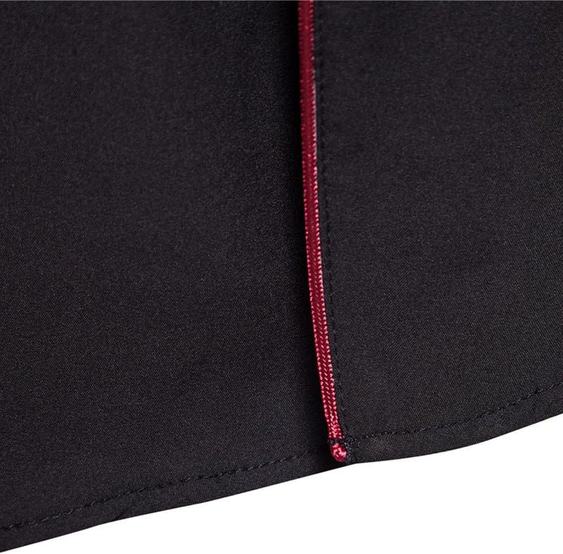 cheekyglo Men Stand Collar Button Down Long Sleeve Shirt Solid Slim Fit Dress Shirt Casual Business Formal Shirt Irregular Hem - Image 5
