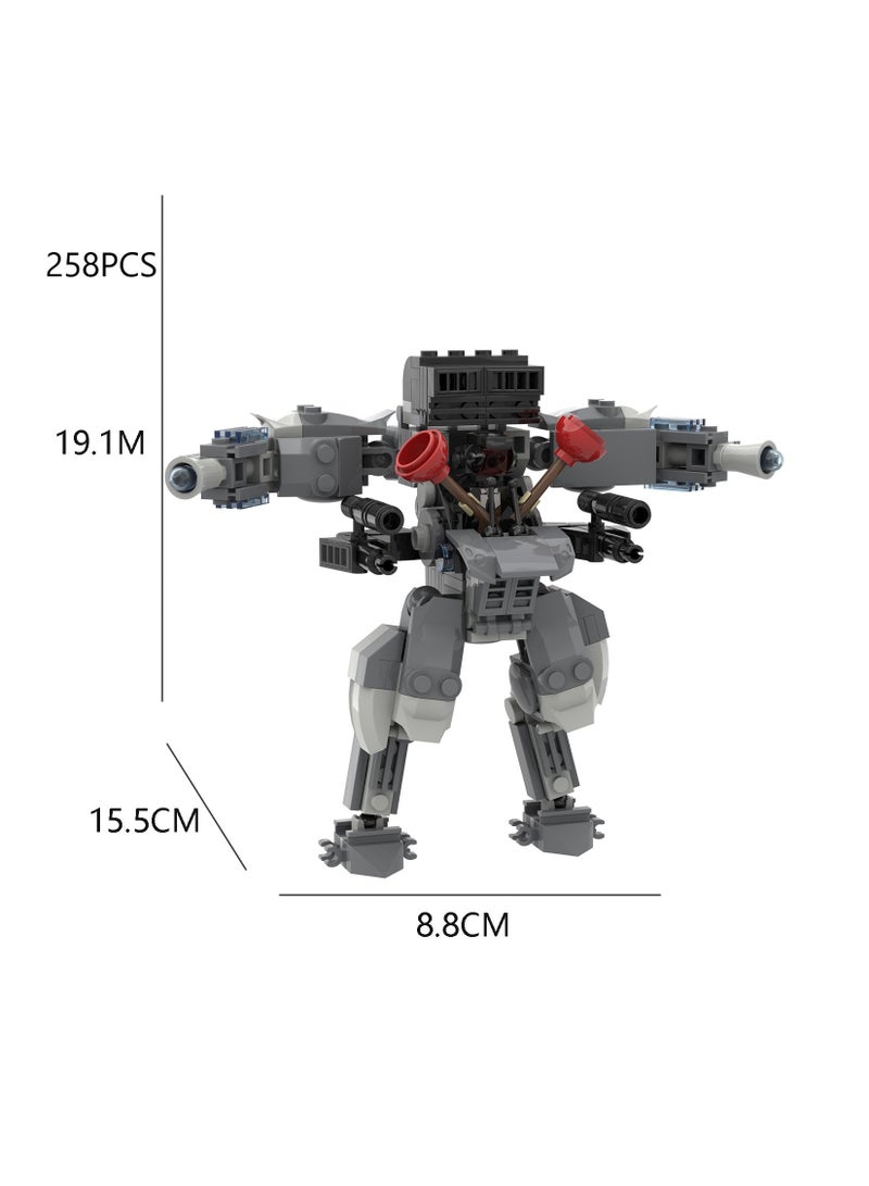 Skibidi Toilet Man Toy Building Blocks 258Pcs Unmatched Mecha Warrior Man Toy Ideas Toys Battle Horror Game Model Ideas Toys Gifts for Adult & Kids - Image 1