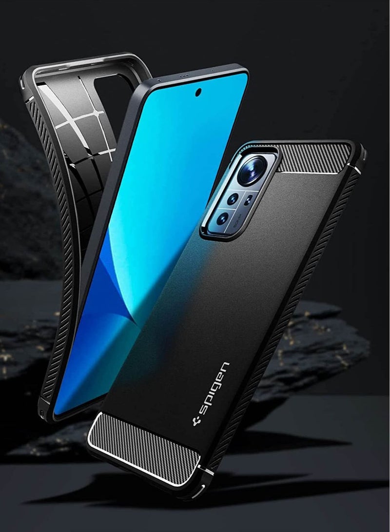 Spigen Rugged Armor Case Cover for Xiaomi 12 Lite - Matte Black - Image 2