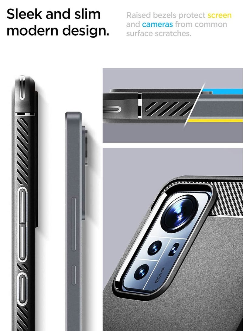 Spigen Rugged Armor Case Cover for Xiaomi 12 Lite - Matte Black - Image 3