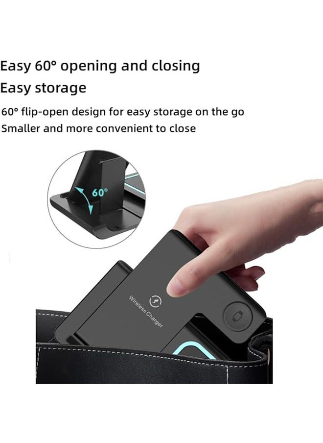 Generic - 3-in-1 Wireless Charging Station – Fast Charging, Multi-Device, Apple Watch, iPhone Devices, Samsung Devices, Huawei Devices, Watch Compatible Wireless Charger, Black - Image 1