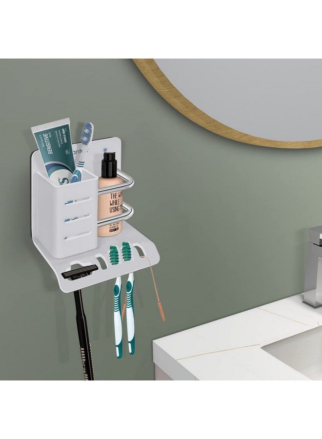 plantex Plantex Acrylic Multipurpose Tooth Brush Holder/Stand/Tumbler for Bathroom Accessories - (White)  - Image 2