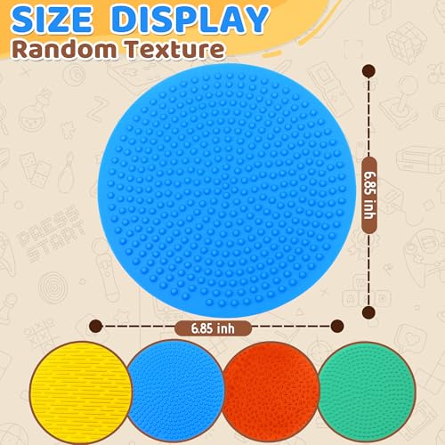 CHESLICR 4PC Sensory Wall Fidget Toys for Toddler Baby 13 Classroom Must Have Sensory Mats for Kid Autism ADHD Quiet Silicone Tactile Pad Desk Toys Calm Down Item Mini Floor Tiles Fidget Autistic Special Need - Image 5