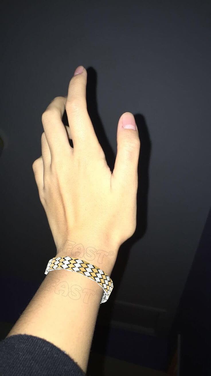 FAST سوار وكادا متعدد الأنواع بتصميم فاخر مضمون التحمل العالي بتشطيب فضي وذهبي للرجال والأولاد - Image 3