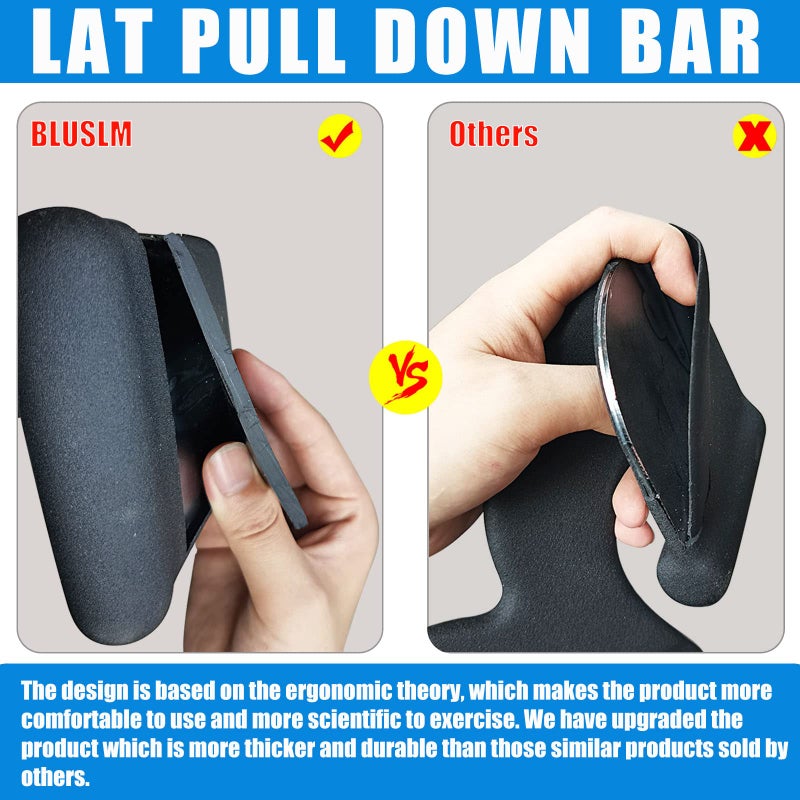 BLUSLM LAT Pull Down Bar for Cable Machine, LAT Pulldown Attachments T-bar V-bar Cable Attachment for Gym, Back Tricep Strength Training Handle (BL01) - Image 5