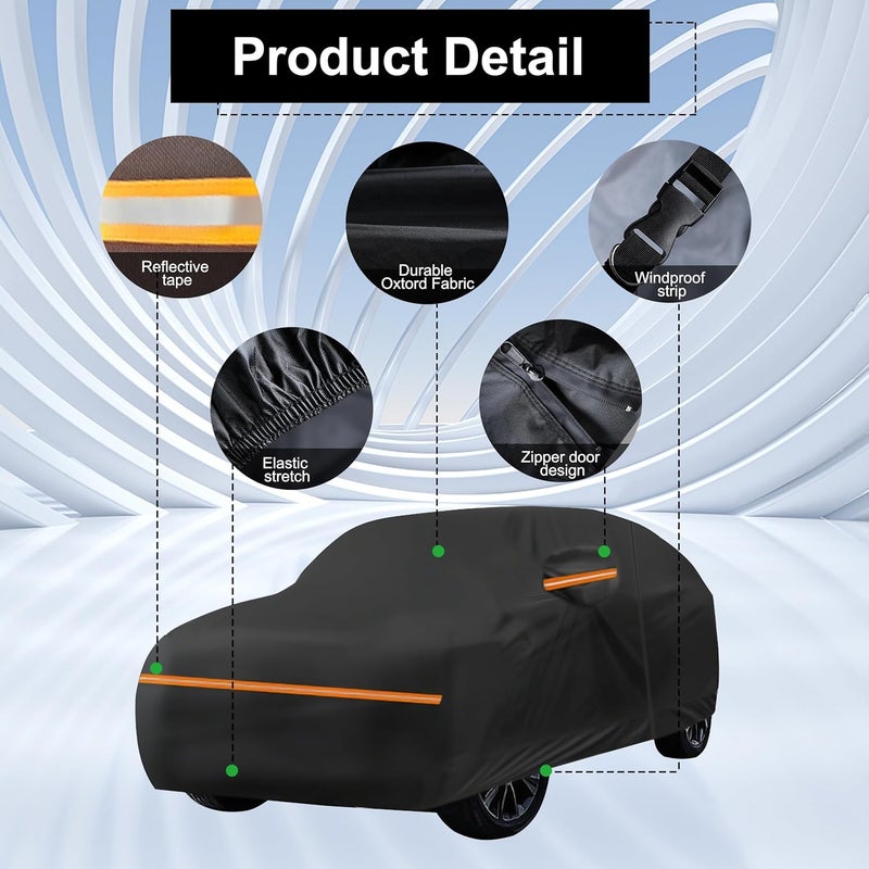 اموكا أغطية سيارات Amooca بتصميم مخصص لسيارة Toyota RAV4 (2005-2025) وHonda CRV (1997-2025)، مقاومة للماء والشمس، مناسبة لجميع الأحوال الجوية، مزودة بطبقة قطنية داخلية وسحاب على الأبواب. - Image 5