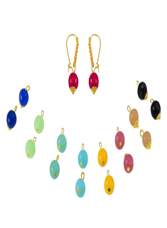 JFL - Jewellery for Less Multicolor Gold Plated Copper and Pearl Earring for Women and Girls (Pair of 9),Valentine - Image 1