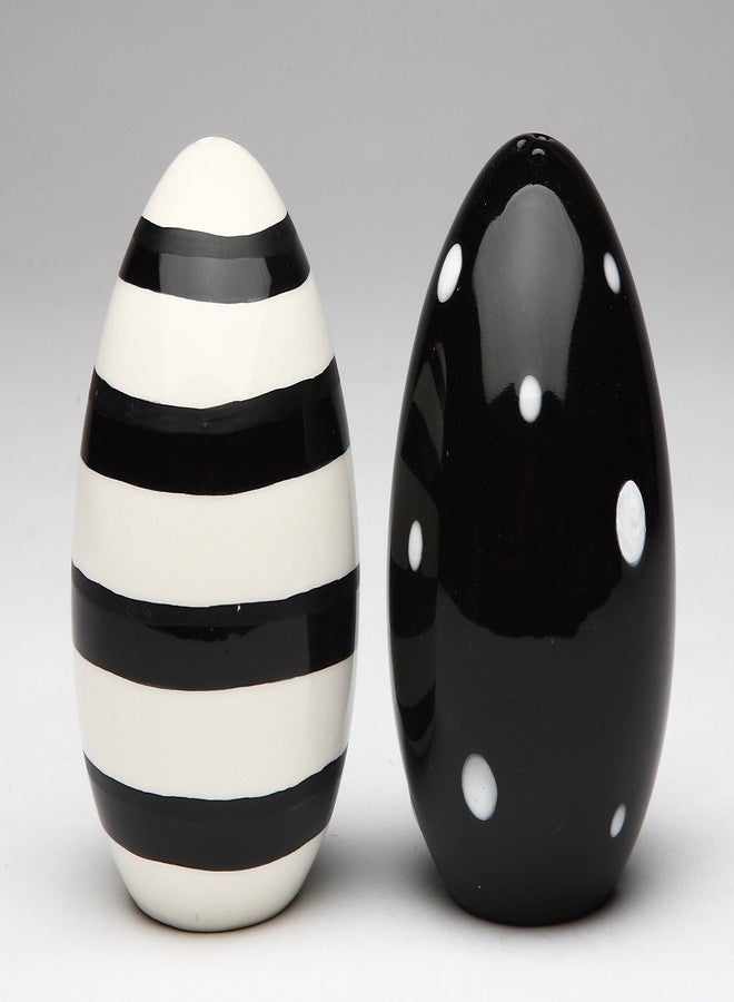 Appletree 62113 Black and White Egg shaped Salt and Pepper - Image 1
