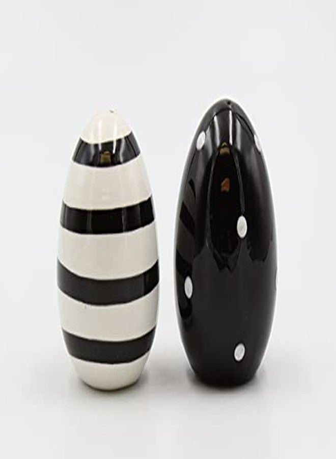 Appletree 62113 Black and White Egg shaped Salt and Pepper - Image 2