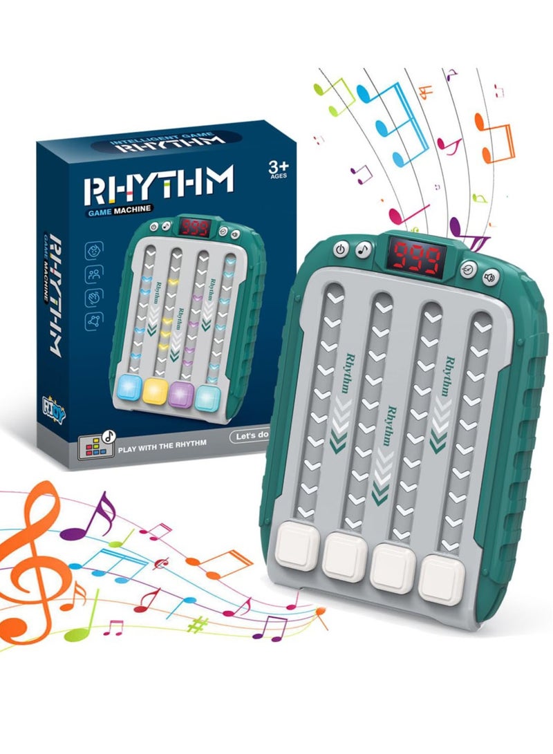 Rhythm Handheld Puzzle Rhythm Dance Machine,Quick Push Button Game Machine,Pop It Fast Push Game,Flashing Quick Press Games,Handheld Puzzle Game Machine Gift for Kids,Teens,Adults (Green) - Image 1