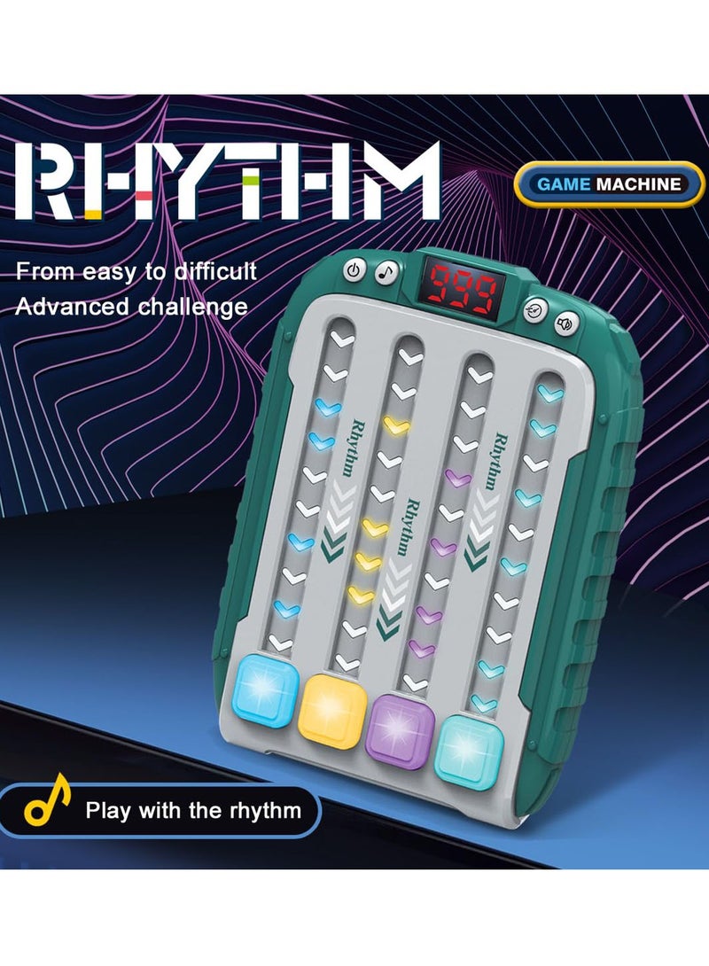 Rhythm Handheld Puzzle Rhythm Dance Machine,Quick Push Button Game Machine,Pop It Fast Push Game,Flashing Quick Press Games,Handheld Puzzle Game Machine Gift for Kids,Teens,Adults (Green) - Image 2
