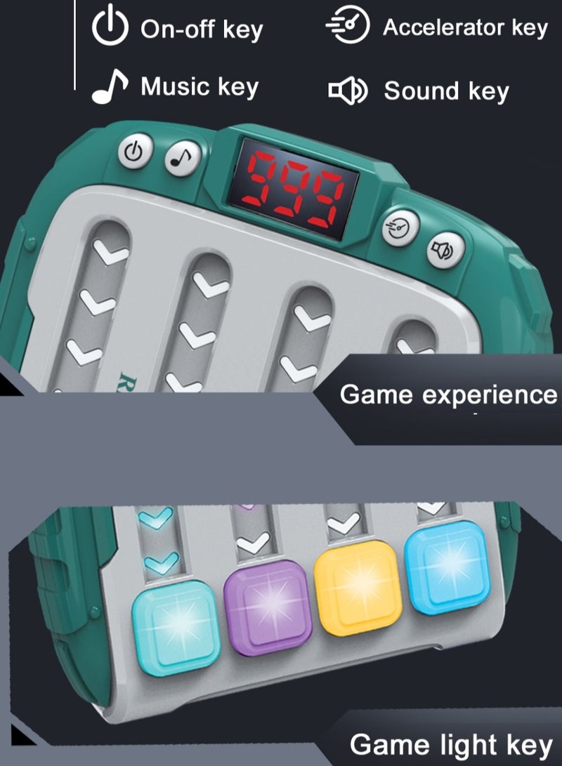 Rhythm Handheld Puzzle Rhythm Dance Machine,Quick Push Button Game Machine,Pop It Fast Push Game,Flashing Quick Press Games,Handheld Puzzle Game Machine Gift for Kids,Teens,Adults (Green) - Image 5