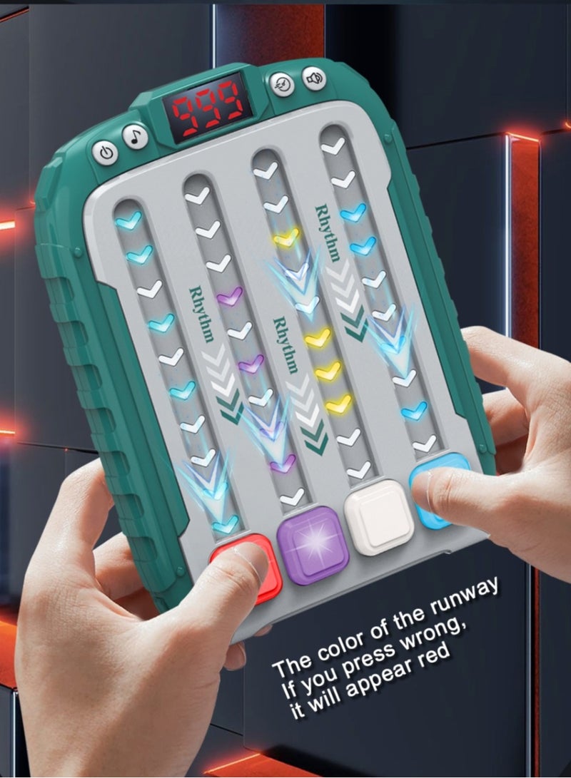 Rhythm Handheld Puzzle Rhythm Dance Machine,Quick Push Button Game Machine,Pop It Fast Push Game,Flashing Quick Press Games,Handheld Puzzle Game Machine Gift for Kids,Teens,Adults (Green) - Image 4