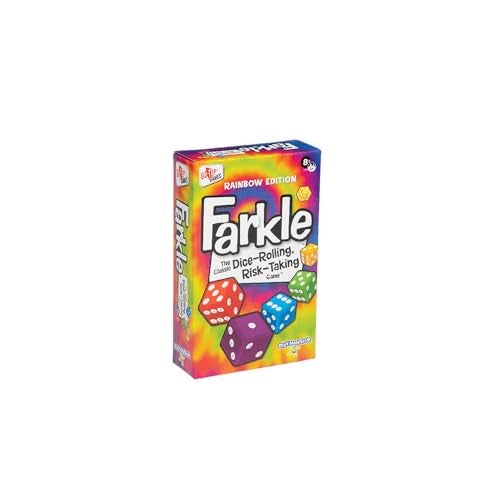 PlayMonster Farkle Classic Dice Game – Rainbow Kids Games, Dice Games, Family Games, Travel Games, Adult Games, Board Games, Dice Cup, Dice Set, Farkle Score Sheets Included, Ages 8+ - Image 1