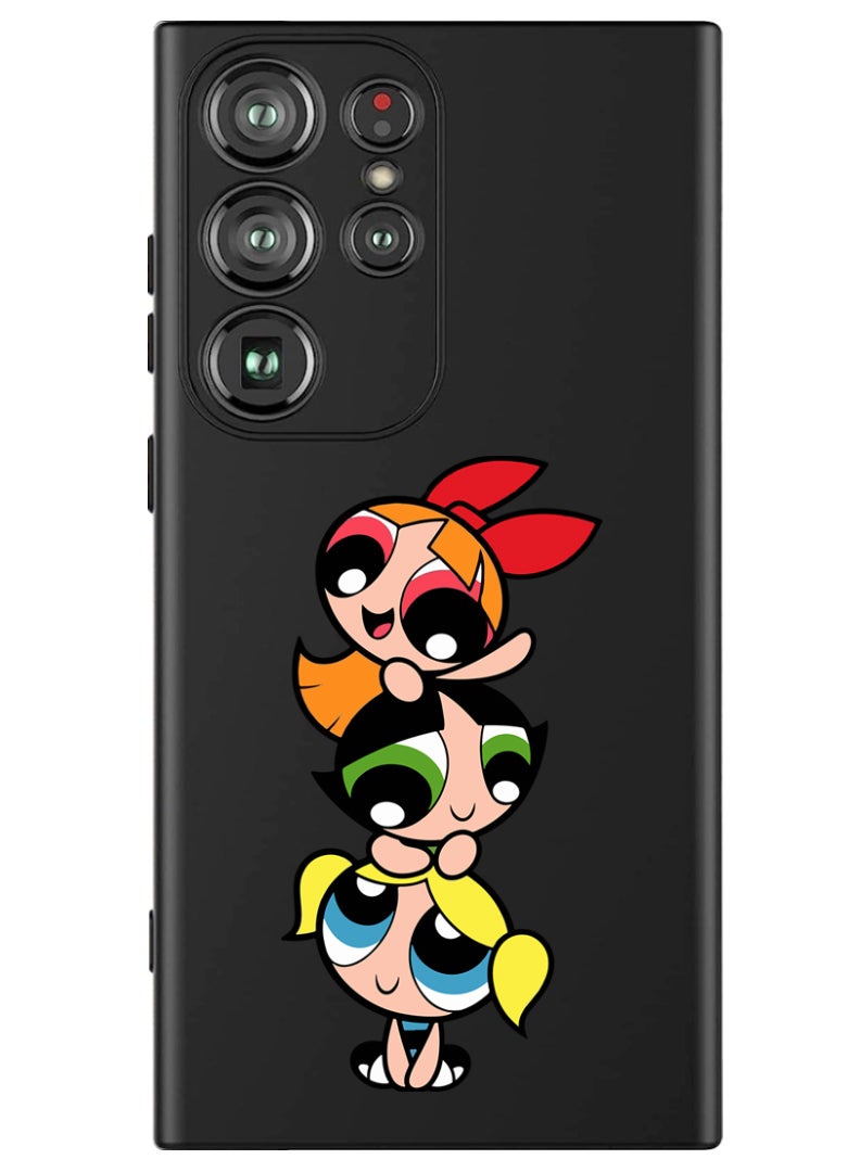 Theodor Protective Slim Fit Case Liquid Silicone Cover with Full Body Protection Anti-Scratch Shockproof Case For Samsung Galaxy S24 Ultra (Black) - Powerpuff - Image 1