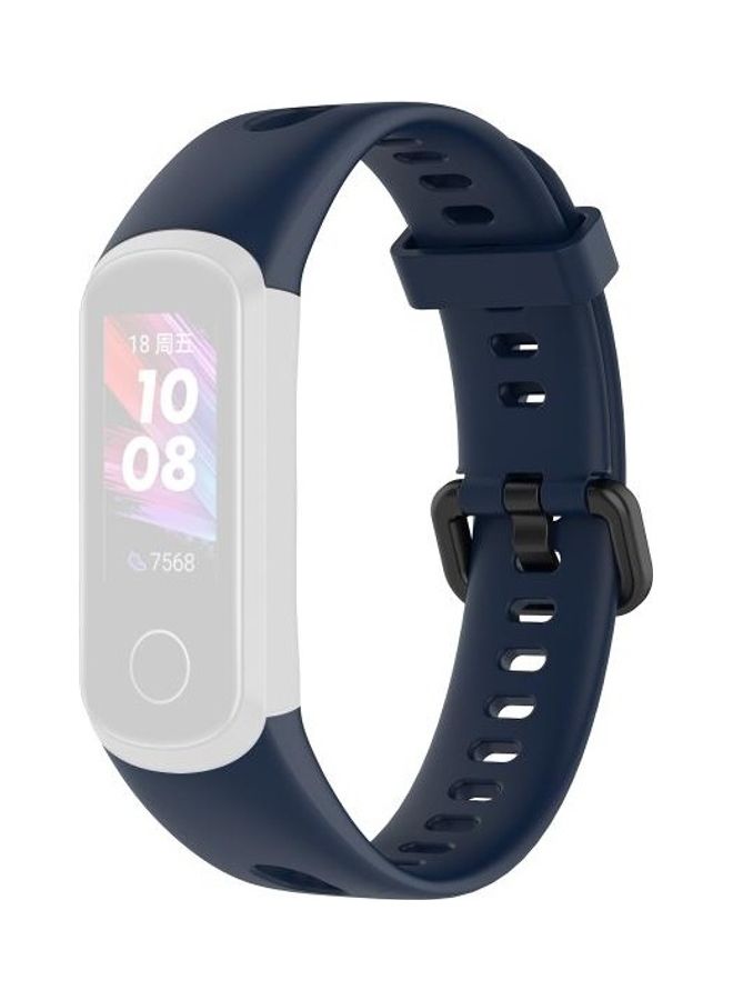 NIBEMINENT Metal Buckle Silicone Strap For Huawei Honor Band 5i / 4 Blue - Image 1