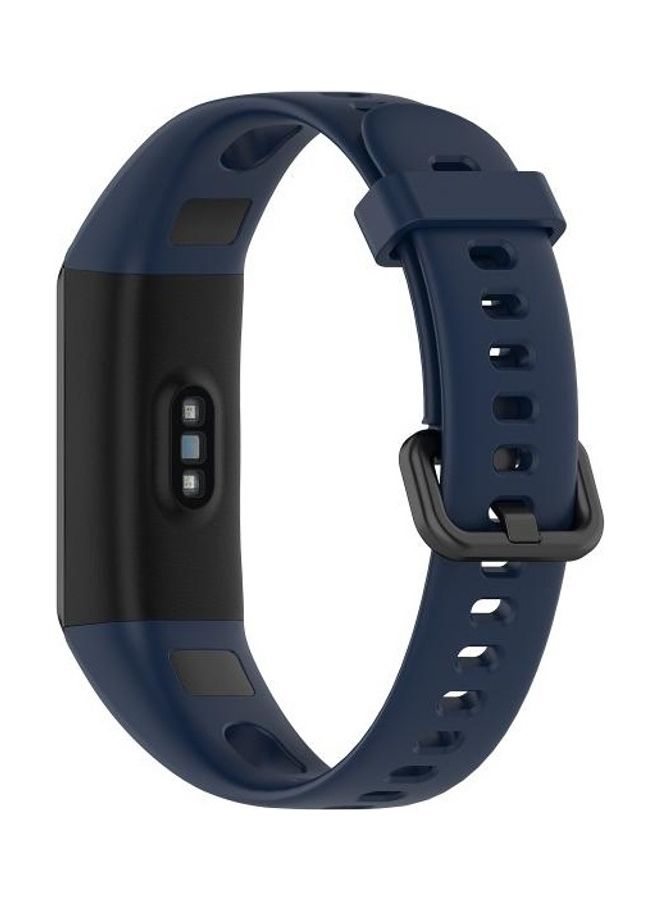 NIBEMINENT Metal Buckle Silicone Strap For Huawei Honor Band 5i / 4 Blue - Image 2