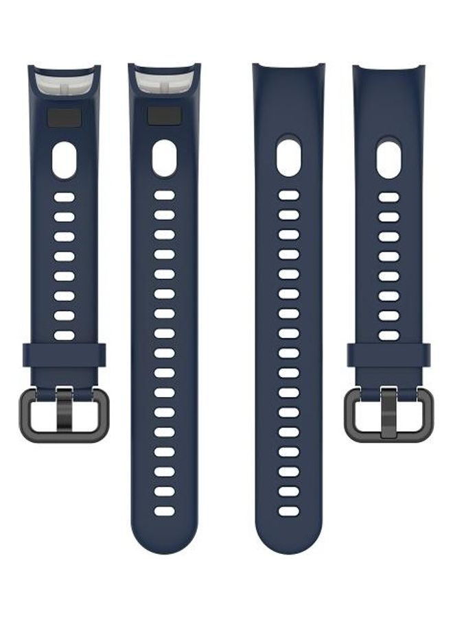 NIBEMINENT Metal Buckle Silicone Strap For Huawei Honor Band 5i / 4 Blue - Image 5