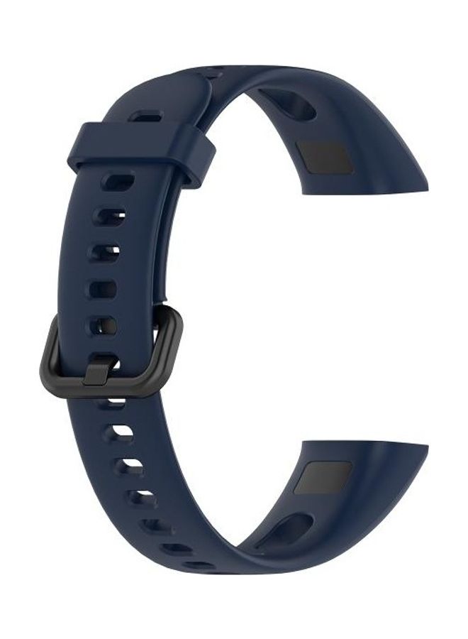 NIBEMINENT Metal Buckle Silicone Strap For Huawei Honor Band 5i / 4 Blue - Image 3