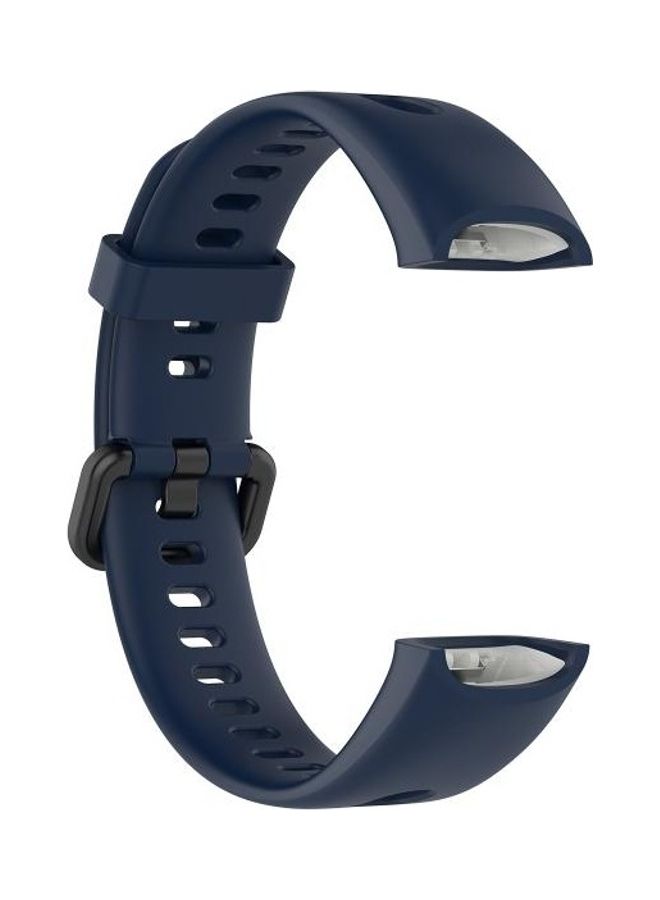 NIBEMINENT Metal Buckle Silicone Strap For Huawei Honor Band 5i / 4 Blue - Image 4