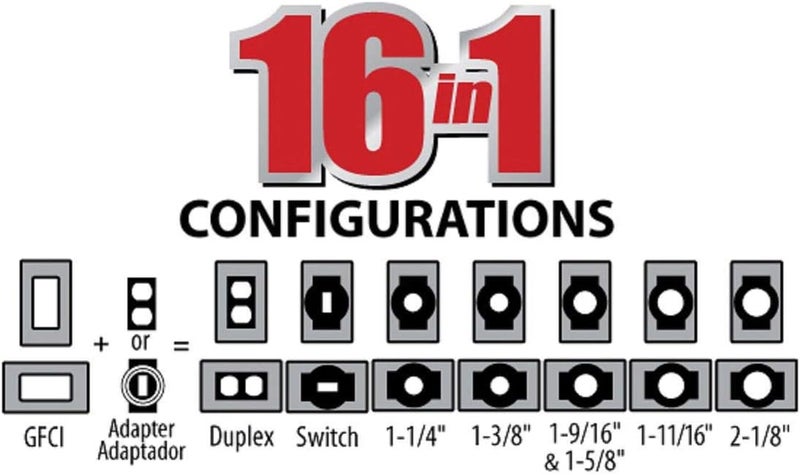 TayMac ML450G Single-Gang Mount 16-in-1 Flat Nonmetallic Weatherproof Vertical/Horizontal, 1-Pack, Gray - Image 2