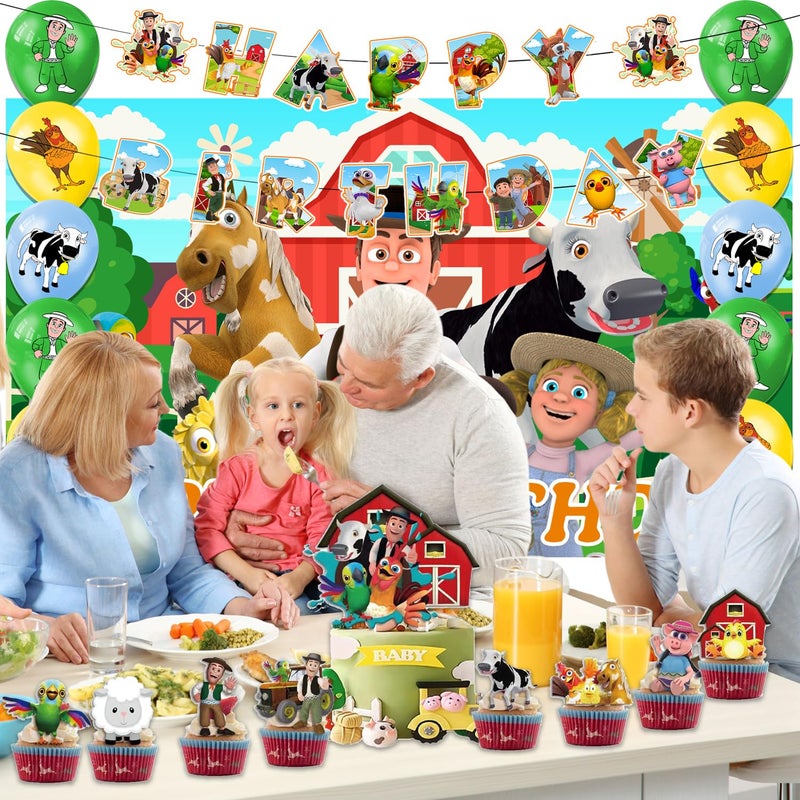 Bahteliv 42pcs Lai Granja De Zenoon Party Decoration Pack Includesï¼ŒBannerï¼ŒCake Topperï¼ŒBlackdrop,Balloons for Zenoon party decoration - Image 5
