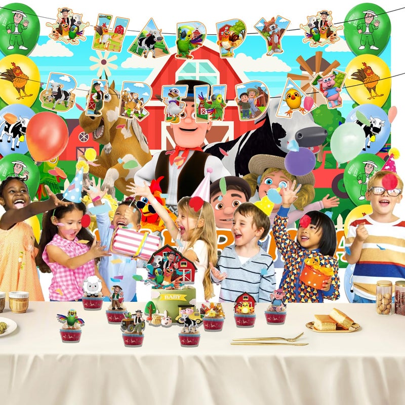 Bahteliv 42pcs Lai Granja De Zenoon Party Decoration Pack Includesï¼ŒBannerï¼ŒCake Topperï¼ŒBlackdrop,Balloons for Zenoon party decoration - Image 3