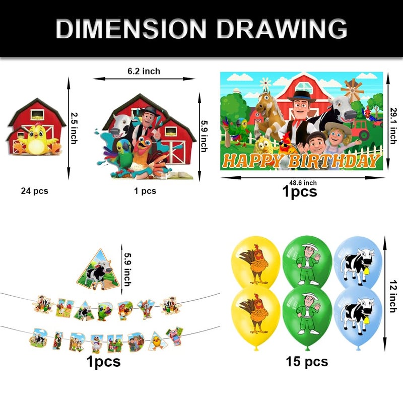 Bahteliv 42pcs Lai Granja De Zenoon Party Decoration Pack Includesï¼ŒBannerï¼ŒCake Topperï¼ŒBlackdrop,Balloons for Zenoon party decoration - Image 2