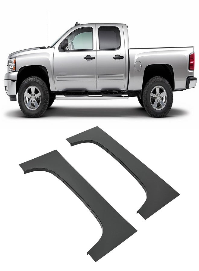 Kojem Wheel Arch Repair Panel Compatible with 2007-2014 Chevy Chevrolet Silverado 1500 2500HD 3500HD Truck Bed Upper Wheel Arch Patch Quarter Panels Black Steel Driver & Passenger Side - Image 1
