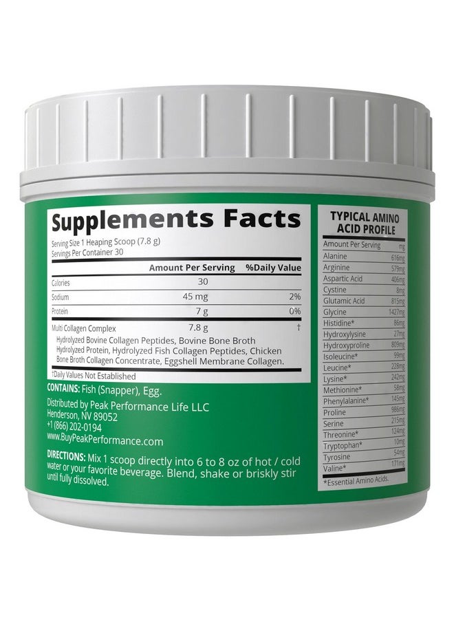 Peak Performance Peak Performance All 5 Multi-Collagen Protein Powder Peptides Multi-Collagen Contains All Types I, II, III,V, X. Keto, Paleo Friendly with Hydrolyzed Bovine, Marine, Chicken, Bone Broth Collagens  - Image 5
