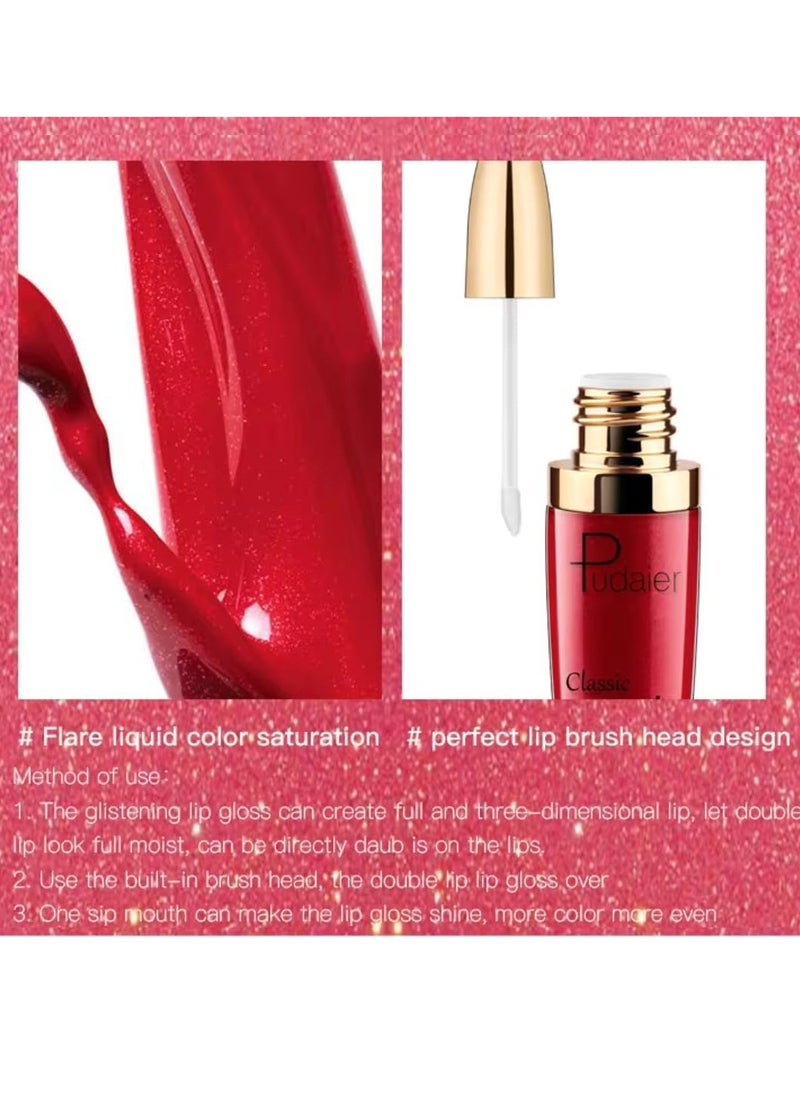 pudaier - Diamond Glitter Shiny Matte Lipstick Glitter Liquid Lip Gloss Sparkling High Pigment Waterproof Long Lasting Lipstick Bold Shimmer Lip Glaze Lip Waterproof Lip Liner and Lipstick 10 - Image 1