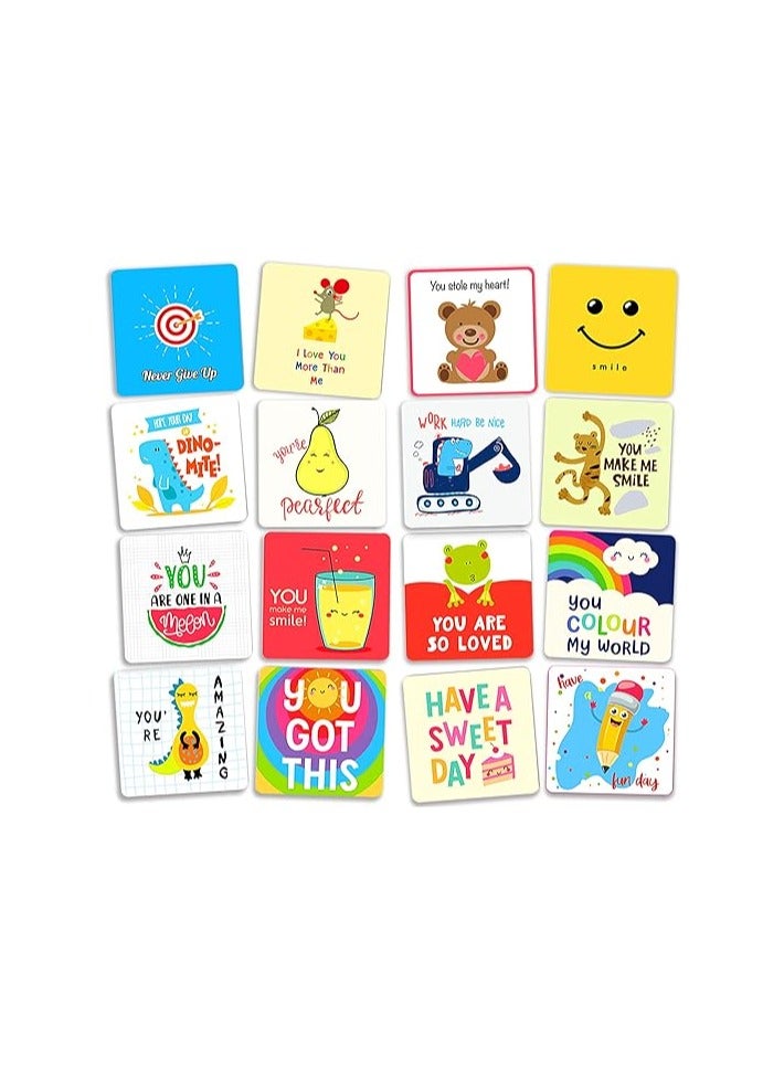 Generic Lunch Box Notes for Kids, 60 Cute Inspirational and Motivational Cards Love Notes for Boys, Girls & Child’s School Lunchbox, 3.5'' x 3.5'', Bring Jokes and Puns 