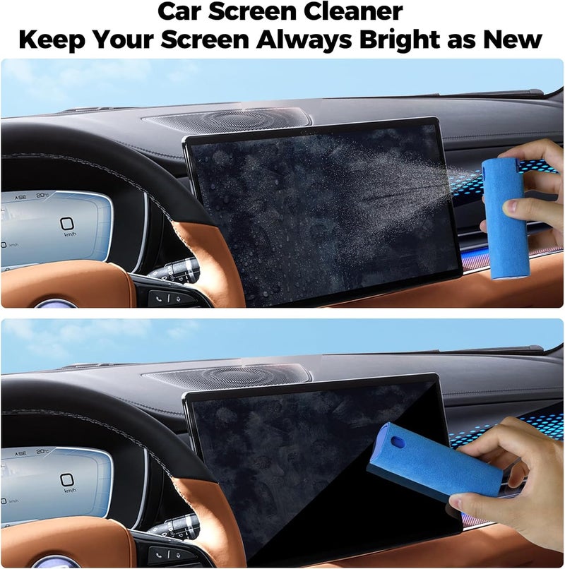 JiaTeums Laptop Screen Cleaner Spray, Electronics Touchscreen Mist Cleaning Spray for Monitor Tablet TV Tesla OLED Screen Sunglasses with Refill, Brush & Wipe Tool, Blue - Image 3