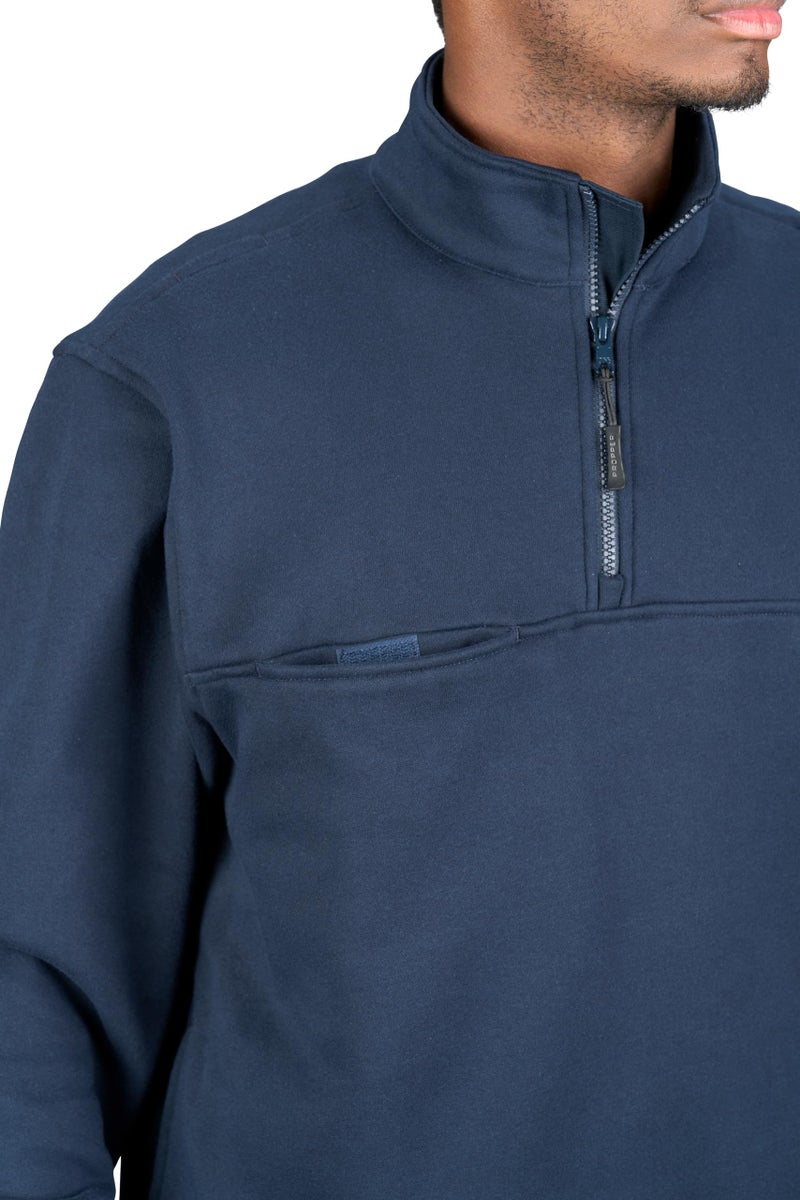 Propper Men's Station 1/4 Zip Job Shirt â€“ Durable Fleece with Canvas Reinforced Elbows, Hand Pockets Uniform, Duty, Apparel in LAPD Navy, Large - Image 2