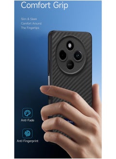 Wtech Xiaomi Redmi 14C 4G 2024  / Xiaomi Redmi 14R 5G 2024 / Xiaomi Redmi A4 5G 2024 Liquid Silicone Carbon Fiber Texture Case Cover - Black  - Image 2