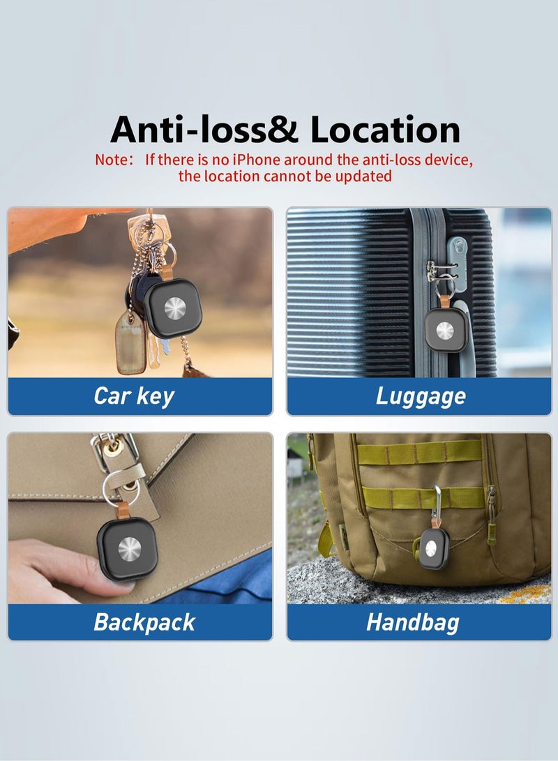 Smart Bluetooth Tracker Key Finder Item Locator Tracking Tag for Keys Bags Anti-lose AirTag iOS Compatible Support Apple Find My Without Monthly fees Waterproof Black