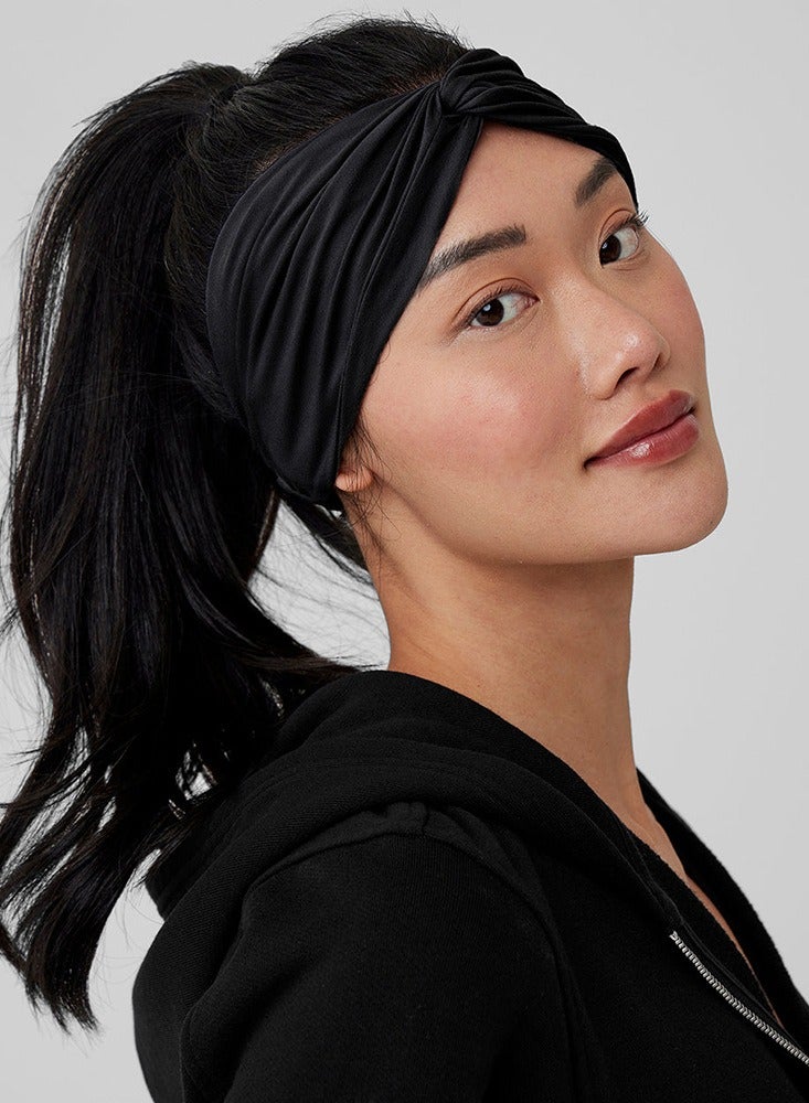 alo ALO Black  Sports headband, yoga headband, Cross-Sport elastic headband, soft sweat-resistant sports headband  - Image 1