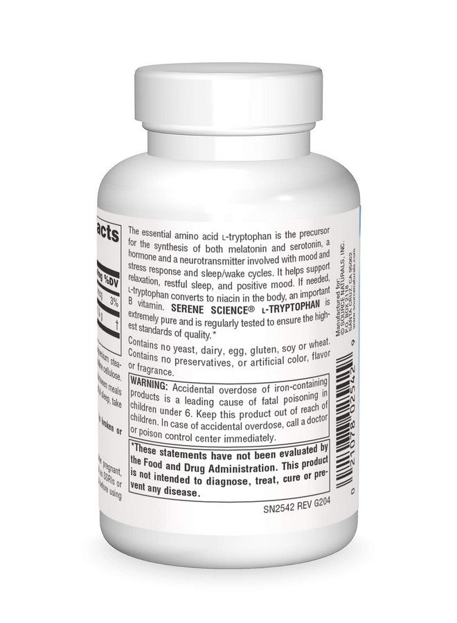 Source Naturals Serene Science L-Tryptophan 500 mg - 60 Capsules - Image 2